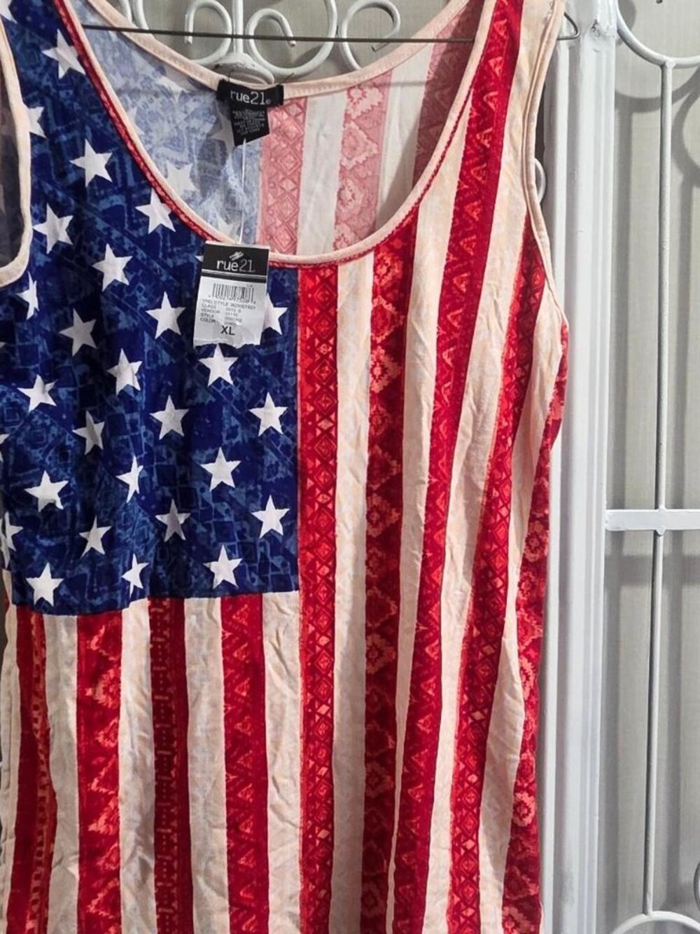 Rue21 red, white & blue American flag tank top Size XL #americana #summer